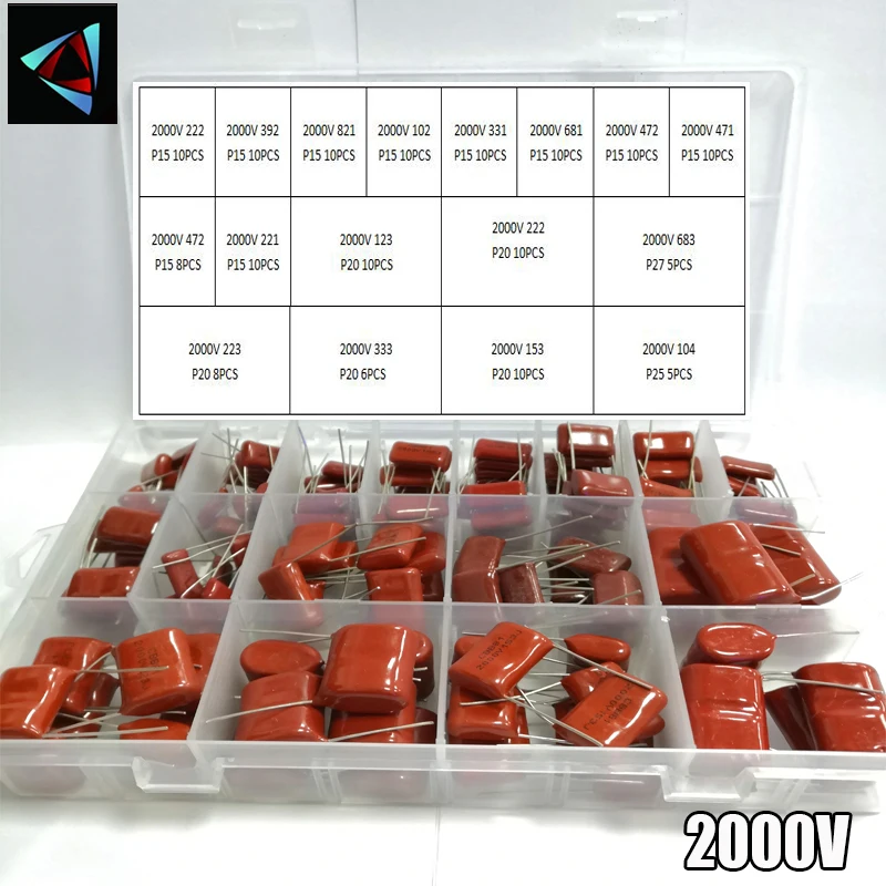2000V 152 шт./кор. 24 типа 222 392 821 102 331 681 472 471 221 123 683 223 333 153 104 CBB на металлической пленке
