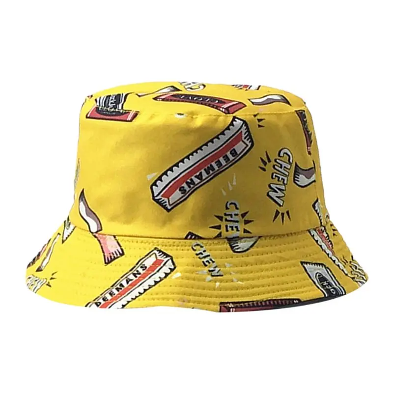 Двусторонняя Панама с надписью жевательная резинка в стиле хип хоп|Мужская