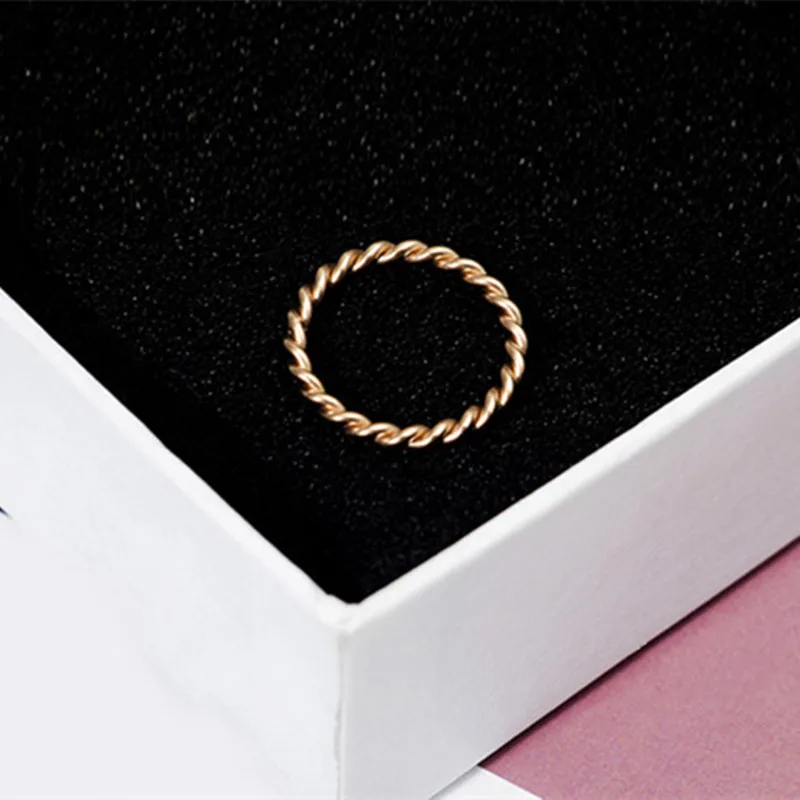 Женское кольцо из нержавеющей стали маленькое витое ювелирное изделие цвета