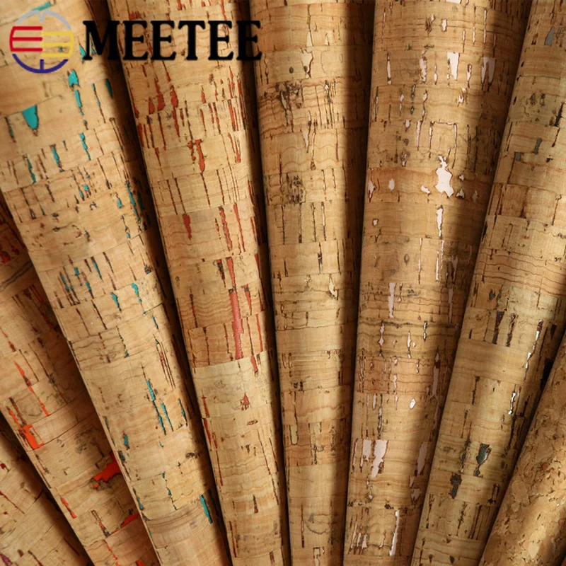 Meetee x см 1 мм Толстая натуральная пробковая ткань из искусственной кожи с принтом