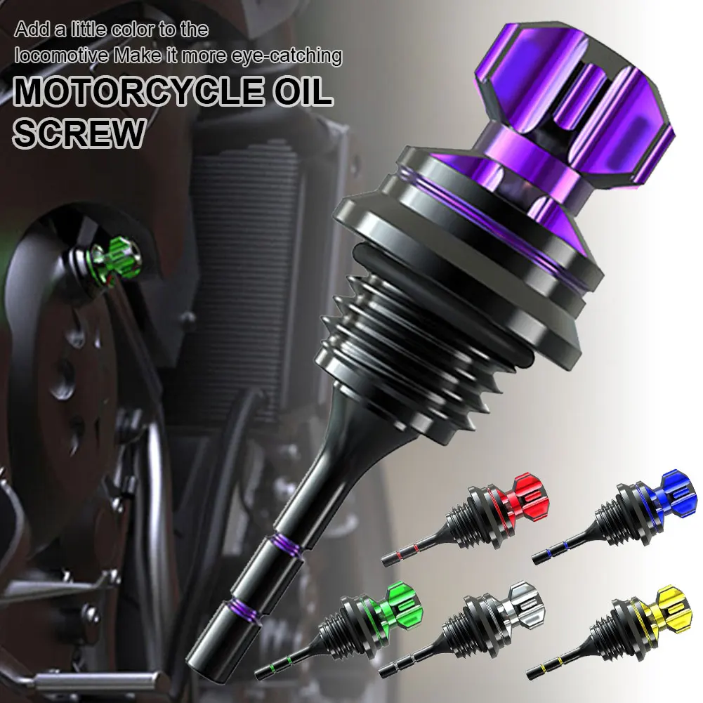 

Motorcycle Engine Oil Dipstick Plug CNC Aluminum Oil Level Gauge Dipstick Cover Cap for Dirt Pit Go Kart GY6 Yamaha Accessories