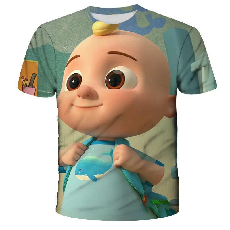Camiseta de manga corta para ni&ntilde;os y ni&ntilde;as, ropa informal de Cocomelon 3D, Tops de cumplea&ntilde;os para mujeres y adultos-5