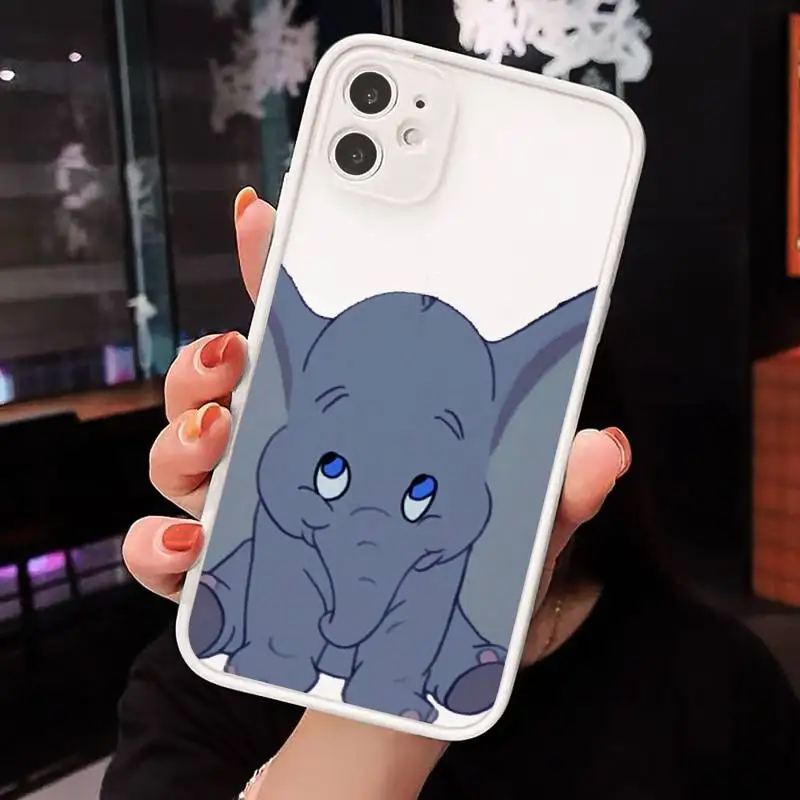 

Cartoon Cute Flying Elephant Phone Case Matte For iPhone 12 Mini 11 Pro XR XS Max 7 8 Plus X Hard PC Back Cover