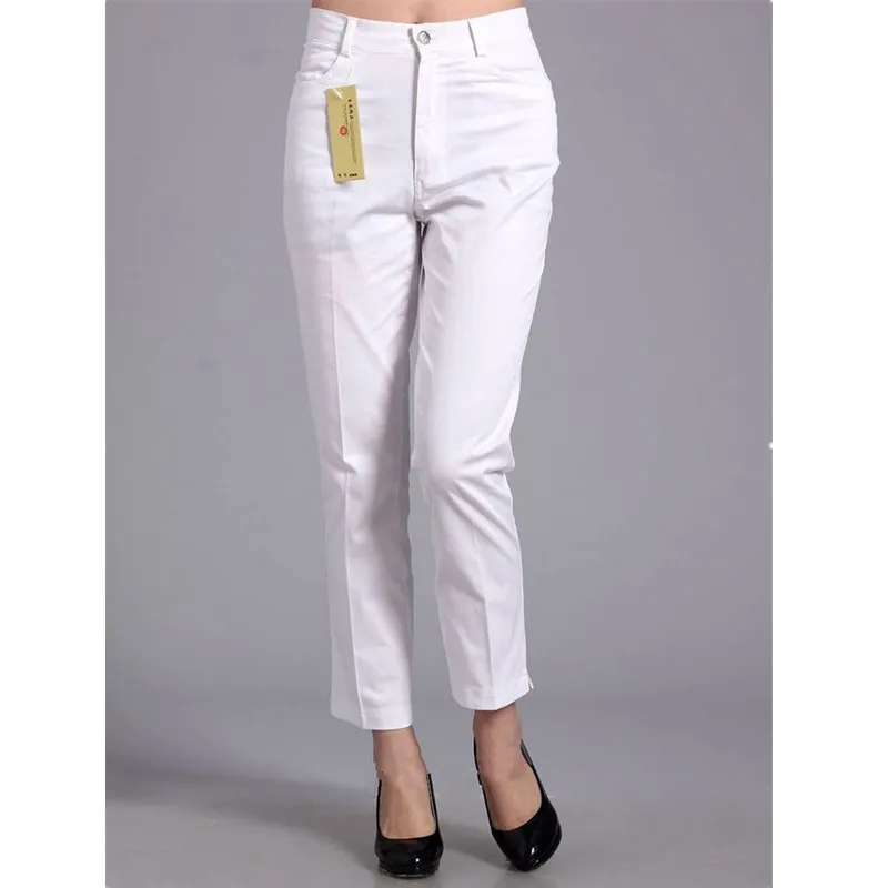 

New Fashion Summer Women Plus Size Pants Female Solid Color Pants 100% Cotton Casual Pants Ankle Length Trousers Women