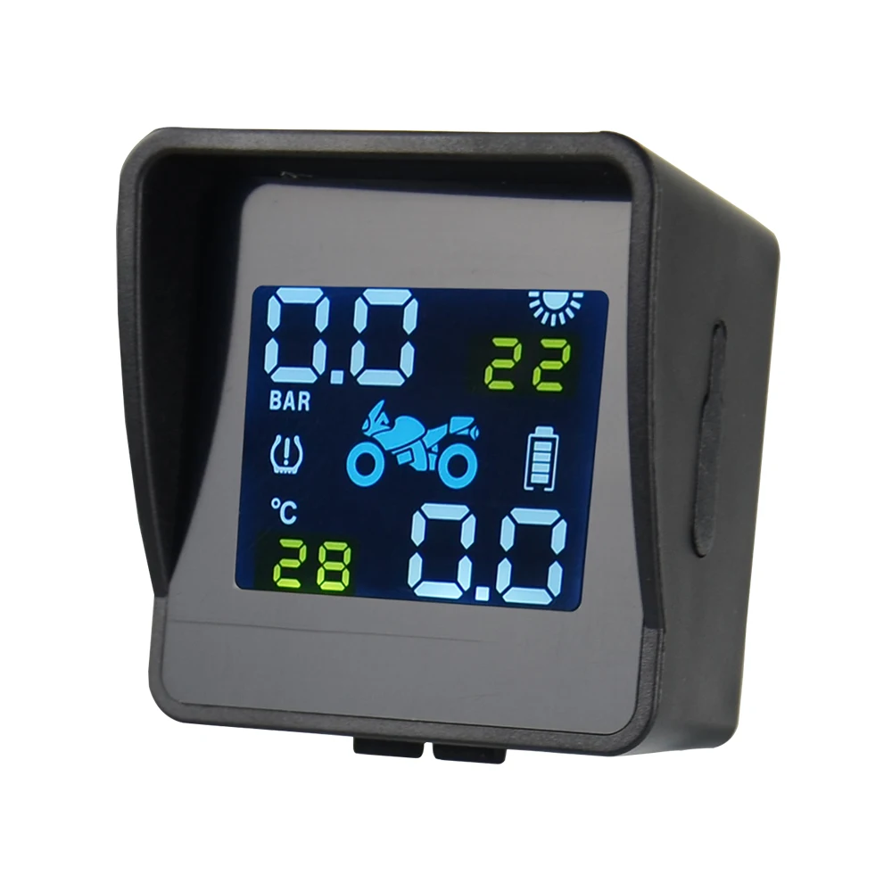 Мотоцикл TPMS USB солнечной зарядки двигателя шин давление температура мониторинга