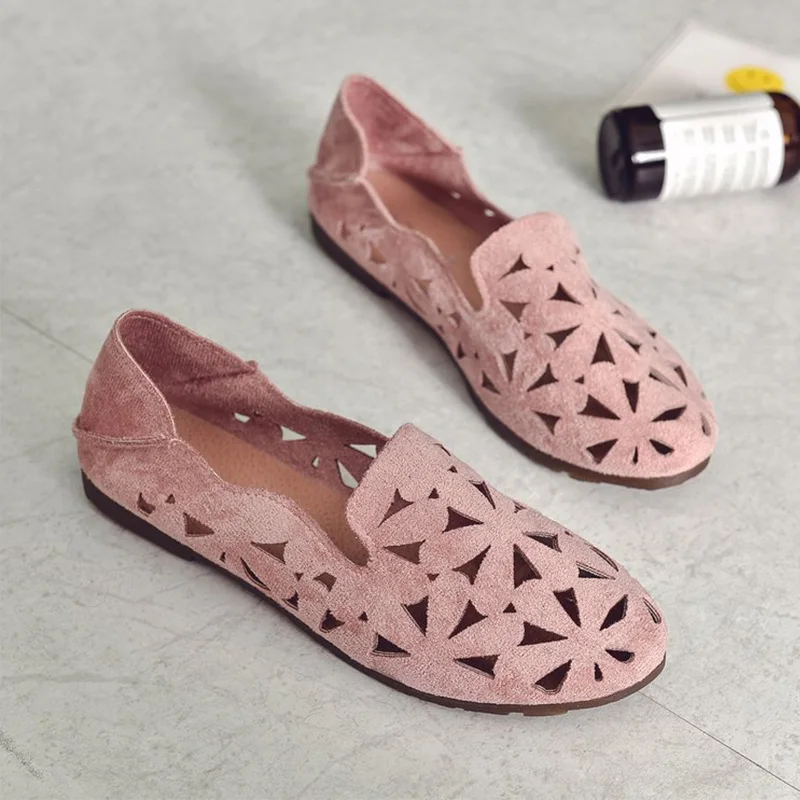 

Summer Women Flat Shoes Breathable Mesh Women Slippers Girl Casual Slip on Moccasins Ballet Soft Sweet Ladies Flats 2021 Female