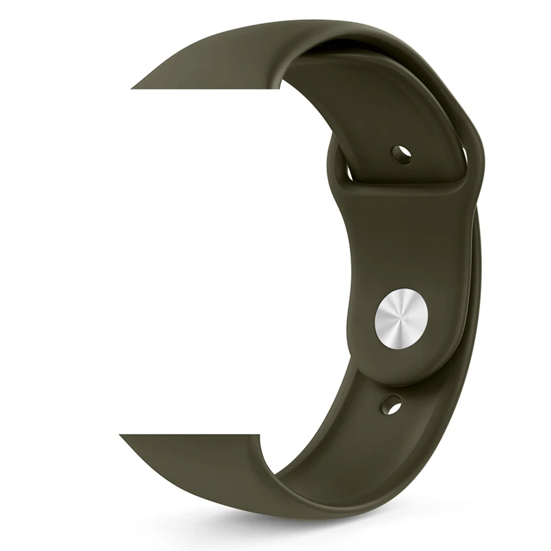 Olive green Ремешок для Apple Watch 5 4 3 2 1 силиконовый спортивный браслет для часов Apple Watch 44 мм 40 мм 42 мм 38 мм Ror IWatch band - Цвет ремешка: Olive green