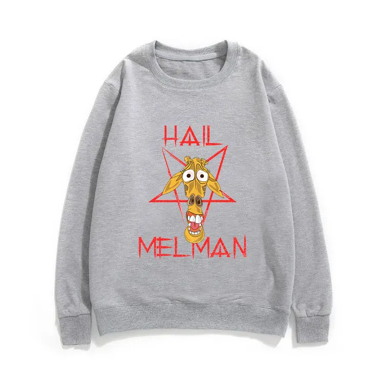 

I Hate Melman Pullover Mens Sweatshirt Same Series Hail Melman Tops Sweatshirts Men Women Black Pure Cotton Streetwear Tracksuit