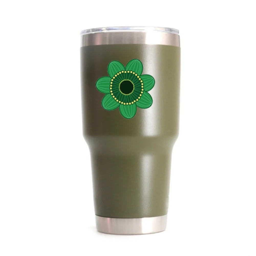 

Green Flower Double wall stainless steel mug cup water bottle car cup mug