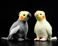 18cm small real life yellow cockatiel plush toys extra soft parrot stuffed birds animal toy christmas gifts for kids