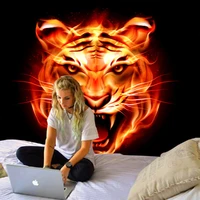 art abstract special effects head mural domineering tapestry leisurely tiger appreciation wall painting home living carpet