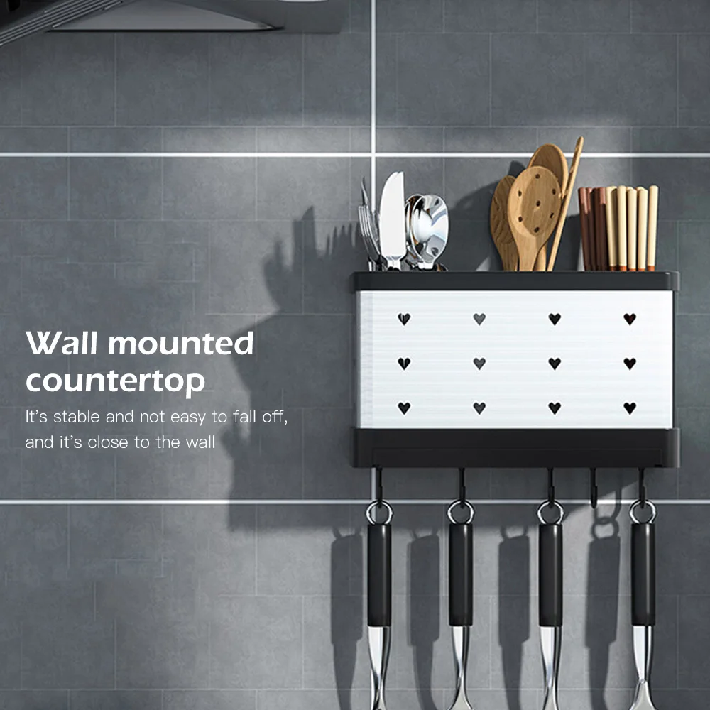 

Storage Rack Multifunctional Spoon Fork Chopstick Storage Holder Box Double Layer Cutlery Drain Rack Organizer Racks For Kitchen