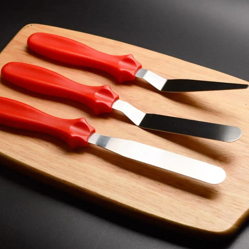 3 шт./компл. Пластик ручка Сталь крем торт украшения шпатель Ножи выпечки