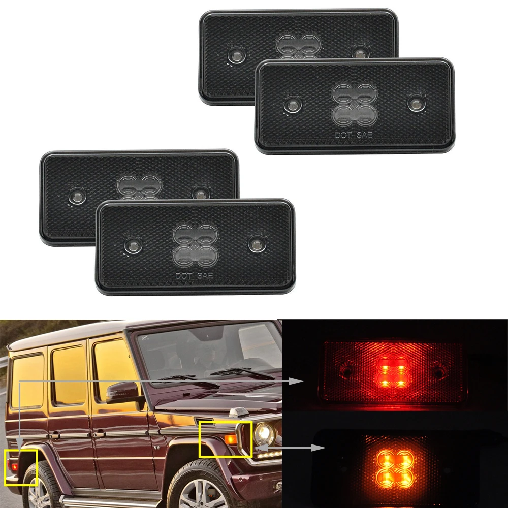 4 шт. светодиодные боковые габаритные огни для Mercedes Benz G Class G500 G550 G55 G63 2002 2010 2011 2012 2013