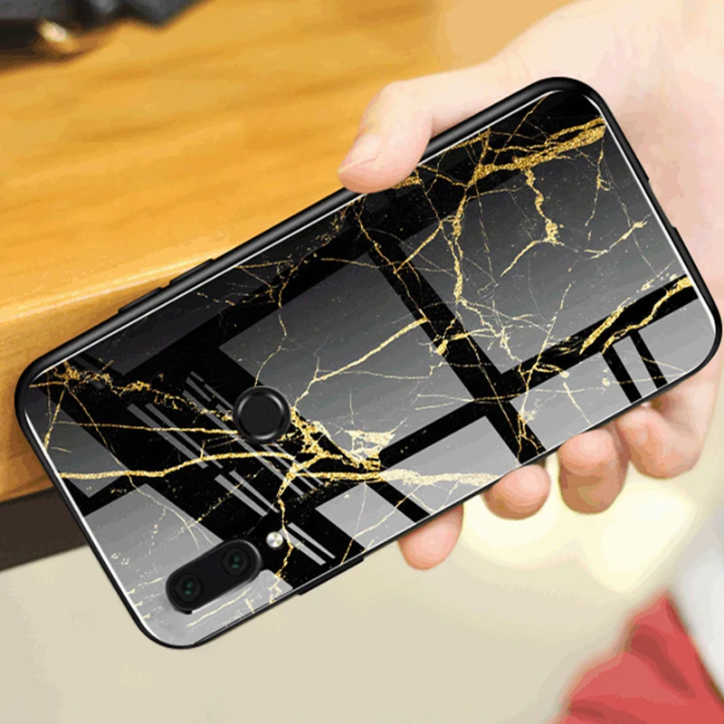 Мраморный стеклянный чехол для телефона Samsung Galaxy S7 Edge S8 S9 S10 Plus A10 A20 A30 A50 A70 A6 A8 A7 A9 2018