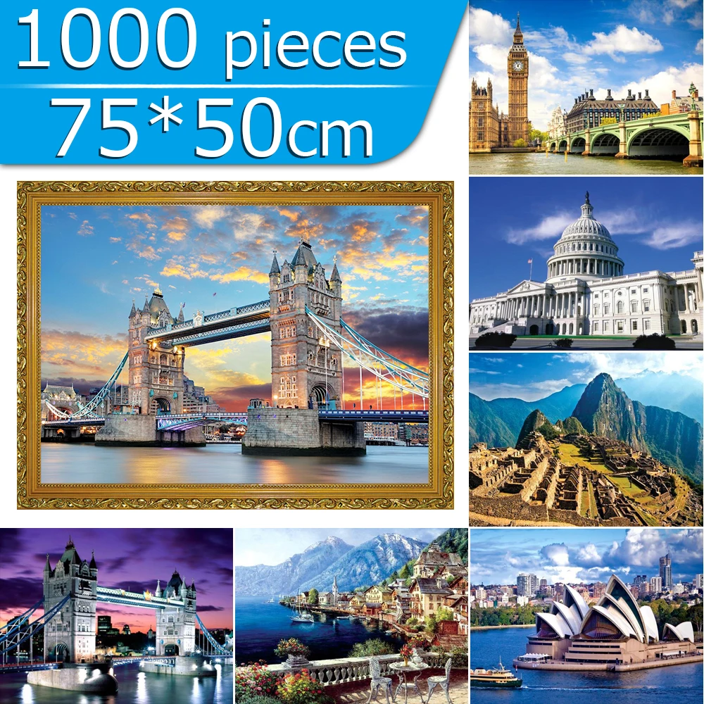 

Puzzle 1000 Pieces 75*50 cm world Famous Landscape Pattern Adult Puzzles Kids Educational Toys for Children Puzzle Adulto пазлы