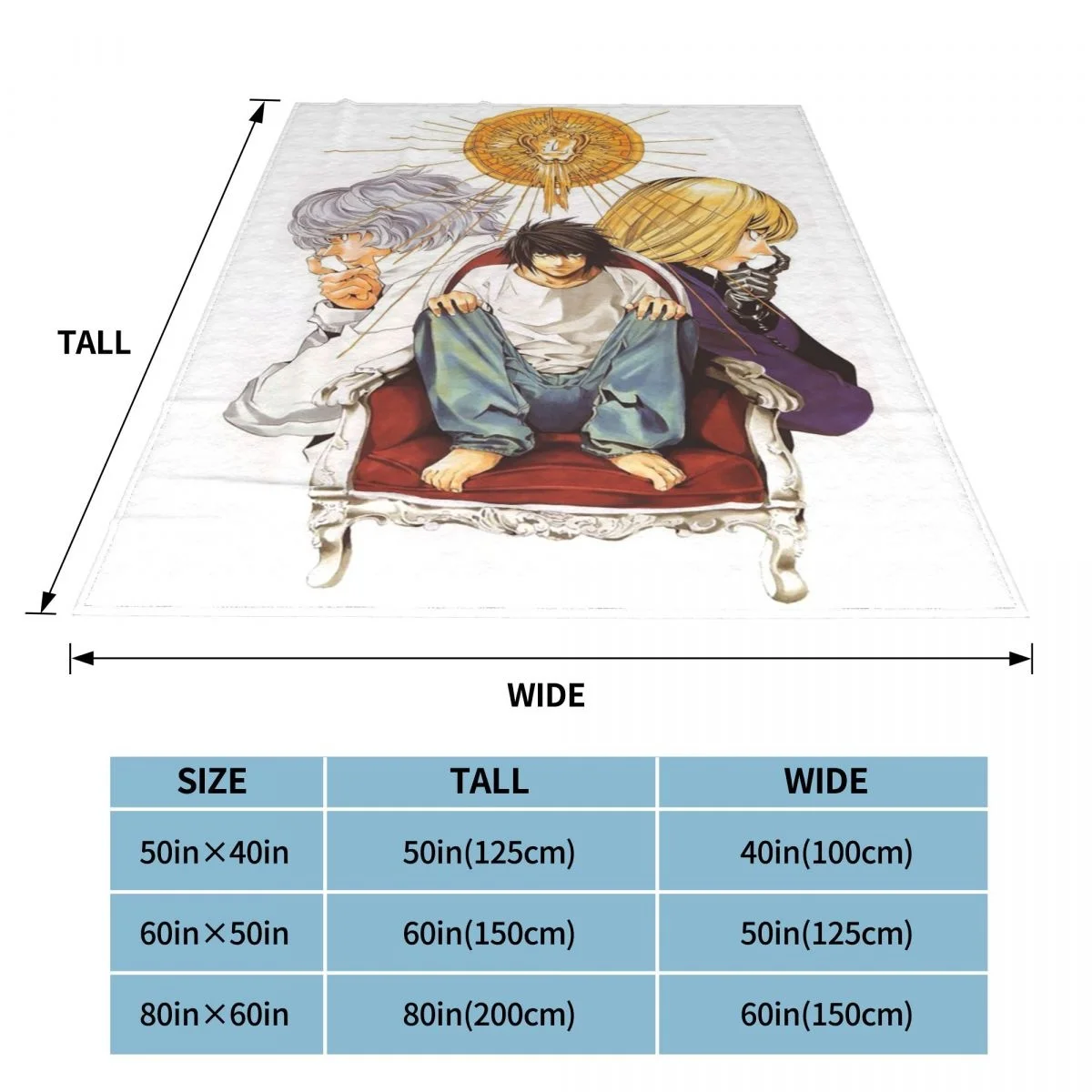 Одеяло Death Note s из кораллового флиса плюшевое зимнее Ягами легкое