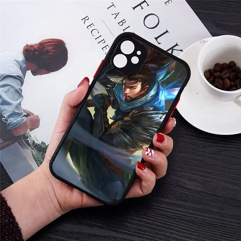 

anime cartoon game Yasuo Phone Case Matte Transparent for iPhone 7 8 11 12 s mini pro X XS XR MAX Plus cover funda shell