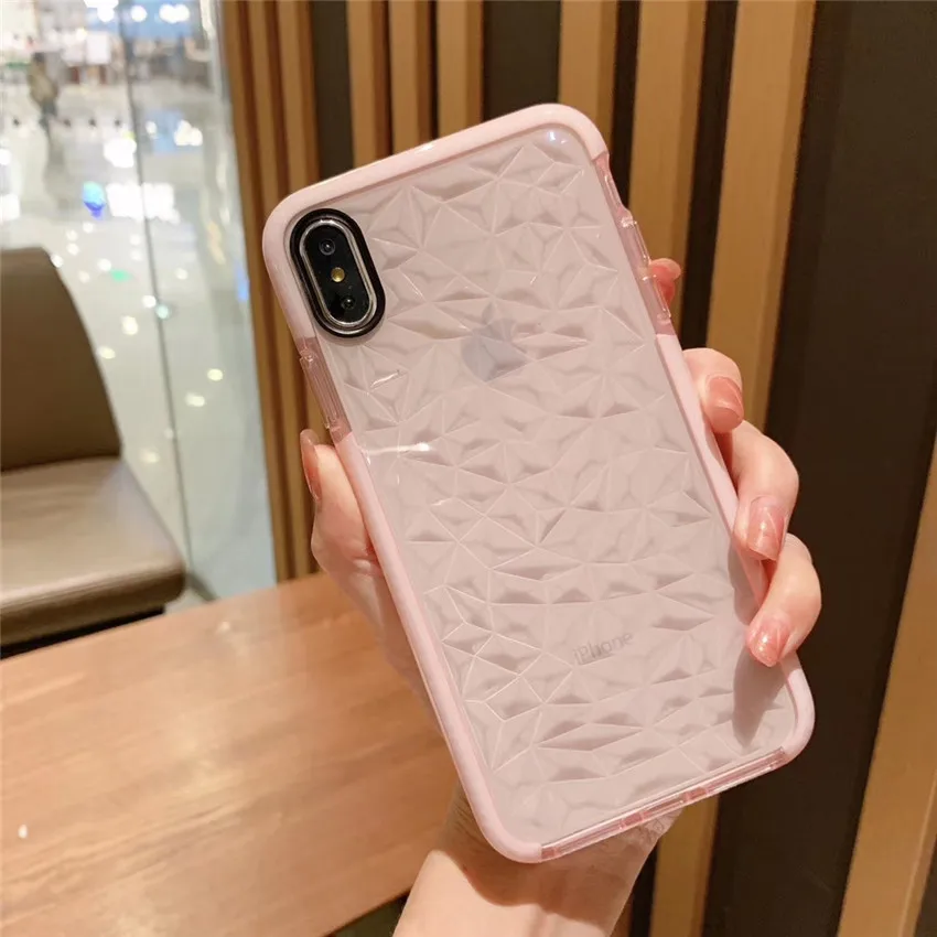 Ярко розовый чехол для телефона женщин роскошный яркий Алмазный Мягкий