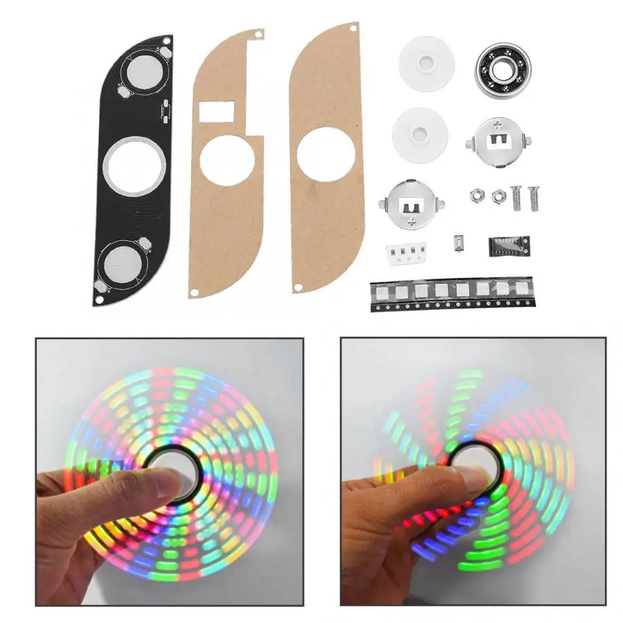 Reative DIY полноцветный RGB светодиодный вращающийся POV ручной игрушечный Спиннер