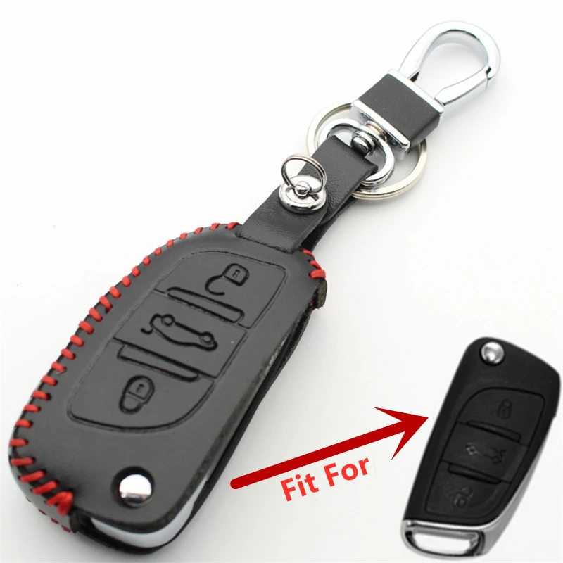 Флип чехол FLYBETTER для Citroen DS4S/DS5/DS6/C4/C5 из натуральной кожи с 3 кнопками Peugeot 301/408/3008/607