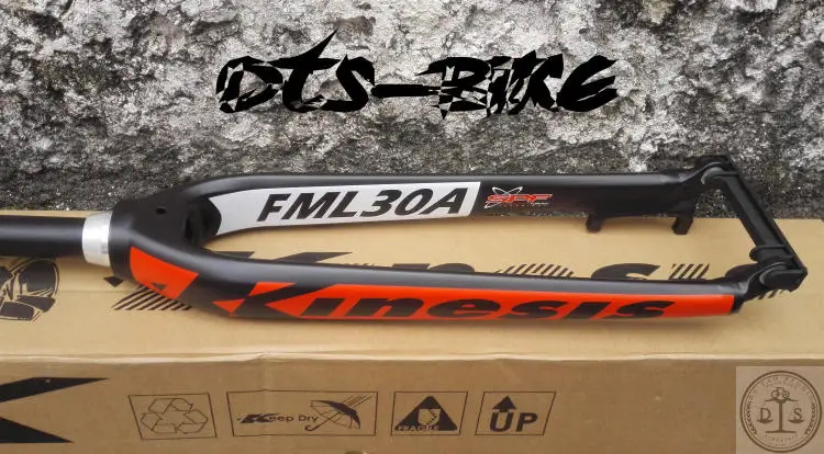 Kinesis 2" 27,5" 2" Алюминий MTB жесткая вилка конический конус 1-1/8" до 1-1/" дисковый тормоз быстросъемные вилки 830 г - Цвет: Красный