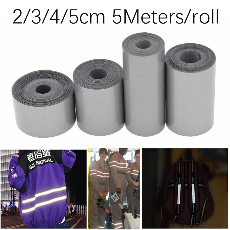 

5Meters/roll 2/3/4/5CM heat transfer reflective tape sticker clothes iron bag shoes Diy handmade crafts