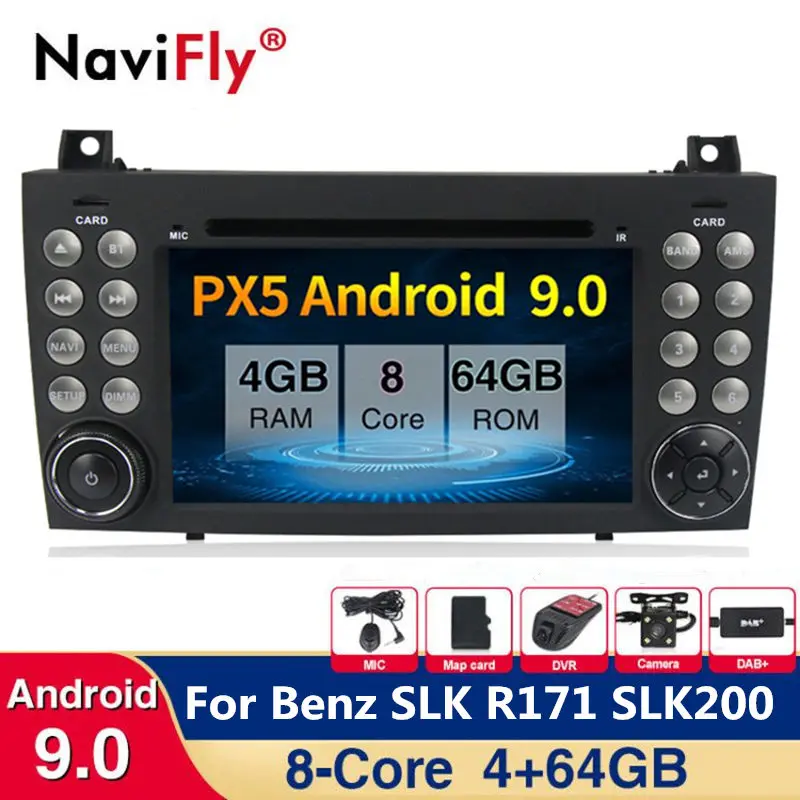 8Core 4 + 64G Android 9 0 Автомобильный DVD стерео Мультимедиа для Mercedes Benz W171 SLK Class R171 2004 ~ 2011