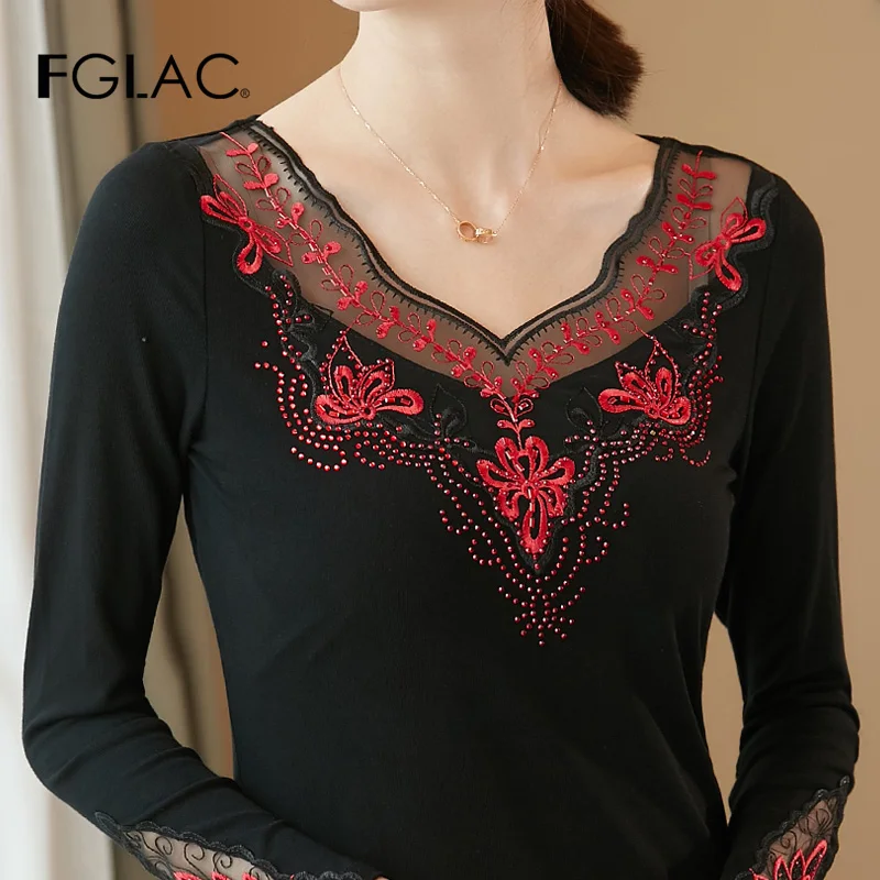 Оптовая продажа женские сетчатые топы новинка 2019 осенняя Сетчатая футболка с