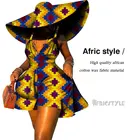 2021 женское летнее платье, платье из Африканской ткани с принтом, сексуальное праздничное платье без рукавов, уникальное платье макси и шляпа WY8844