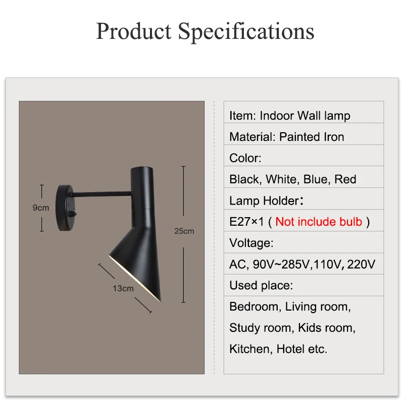 

Industrial Led Wall Lamp Vintage Modern Wall Light Bedroom Lamp Living Room Beside Lamp Vanity Light Study Indoor Lighting E27