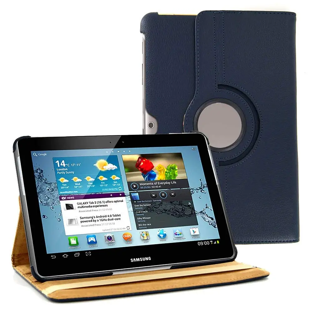 Чехол Обложка для Samsung Galaxy Tab 2 10 1 дюйма искусственная кожа стекло Tab2 360 P5110 P7500 P7510
