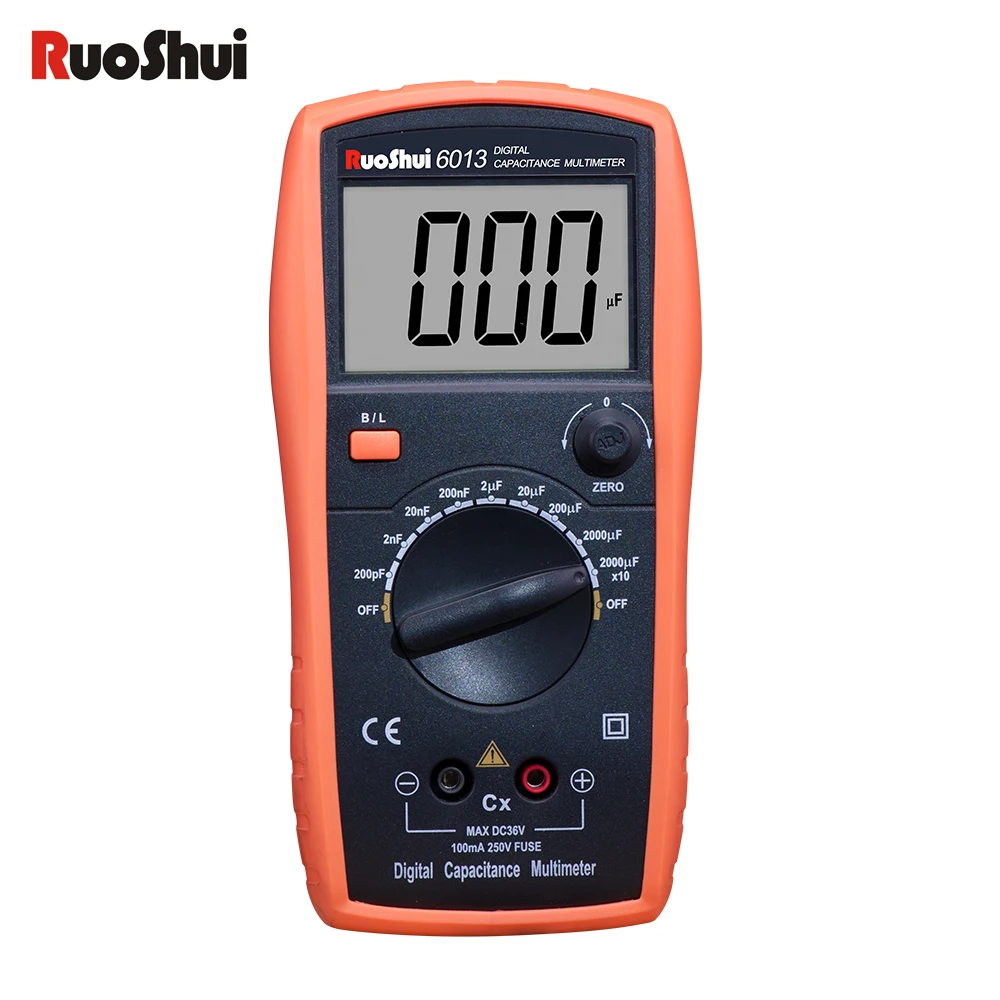 RuoShui 6013 цифровой измеритель емкости Высокоточный измеритель емкости ручной с 20000 мкФ дисплей индуктивности Тест LCR