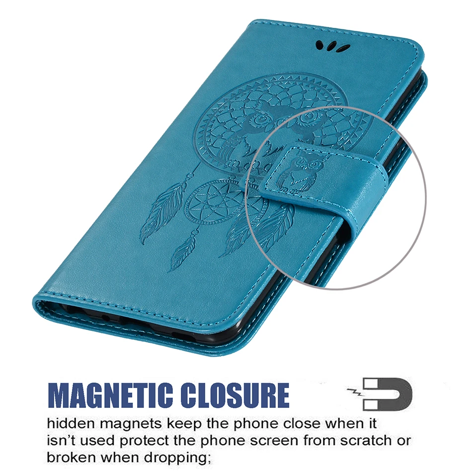 Чехол бумажник с откидной крышкой для Huawei P20 Lite 2019 P30 Pro P10 Honor 8S 8A 8C P Smart Z + магнитные