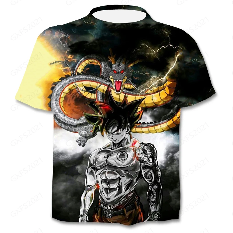 

Oversized Street Wear 2021 Summer Men's Women's Fashion 3D T-Shirt Cool Animation Series Dragon-Ball Harajuku Style T-Shirt Hot