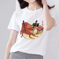new fashion womens japanese harajuku style t shirt casual printing cute food pattern series polyester clothing round neck top