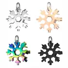 4 шт.упак. 18 в 1 Снежинка многофункциональный карманный инструмент брелок для ключей гаечный ключ шестигранный ключ, дюймовый стандарт многофункциональная отвертка многофункциональная лагерь Выжить