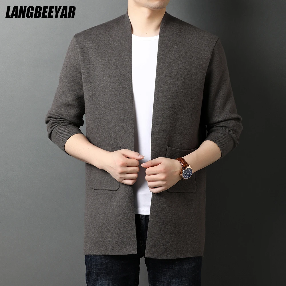 

Top Quality New Autum Winter Brand Fashion Knit Long Cardigan Vintage Sweater Men Casual Coats Jacket Mens Clothes 2021