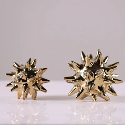 Творческий белого золота колючий шар морской еж украшения Керамика Европейский