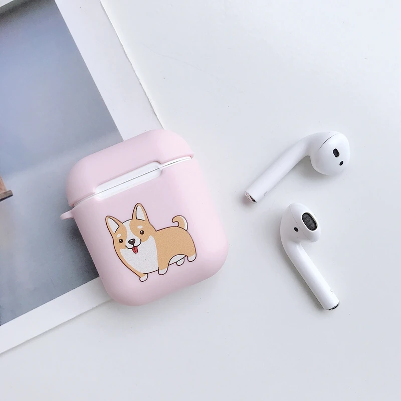 Мягкий матовый ТПУ чехол для наушников AirPods 1/2 с изображением собаки яйца и курицы - Цвет: 2