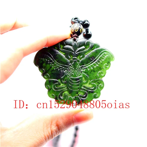 Натуральный черный китайский нефрит обсидиан бабочка кулон ожерелье Шарм