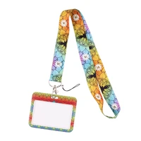 k2601 yoga new fashion flowers lanyard credit card id holder bag student women bank bus business card cover badge