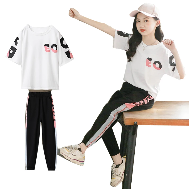 2020 летняя детская одежда для девочек футболка с короткими рукавами подростков +