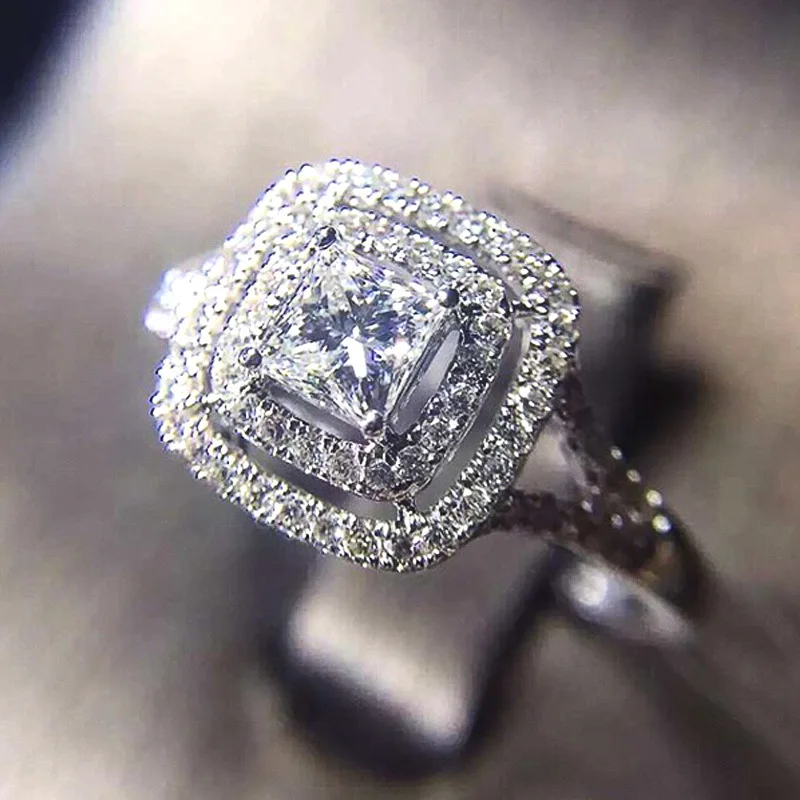 

Великолепный подарок на день рождения относится к обручальному Кольцу с квадратным фианитом, кольцо обещания, лучшее предложение, кольцо д...