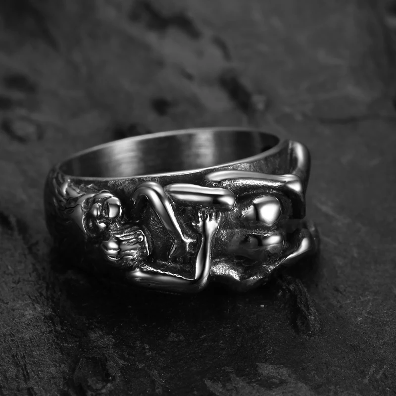 Винтажное кольцо для влюбленных поцелуи мужчин и женщин пар Адам ЭВА Страстные