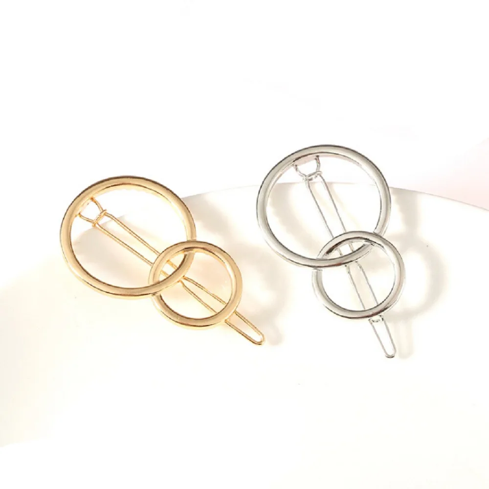 Новинка модные женские заколки для волос девочек золотые/серебряные двойные