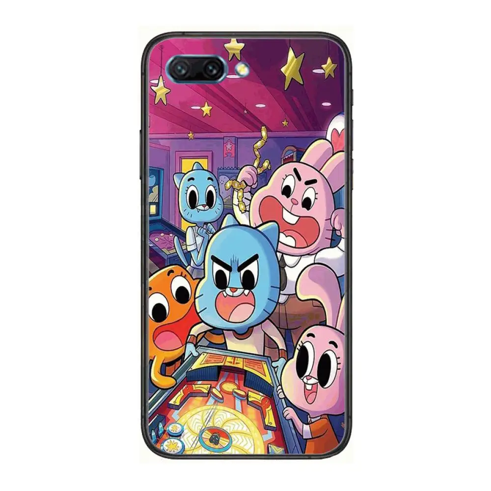 

Cartoon Gumball clear Phone Case For Huawei Honor 10 9 8 7 N Pro Lite A C RU Black Etui Coque Hoesjes comic fashion