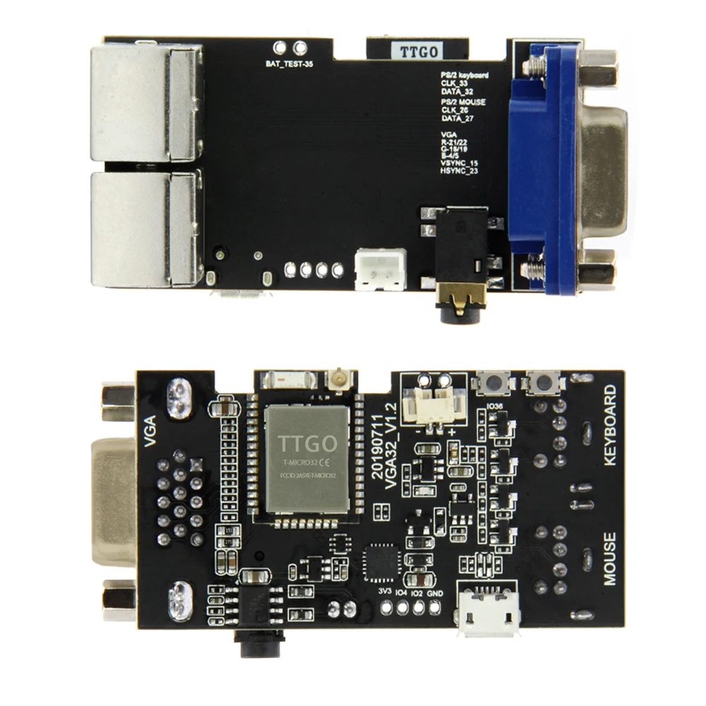 TTGO VGA32 V1.1 контроллер PS/2 мышь и клавиатура графика контроллера Library игровой двигатель и терминал ANSI/VT для ESP32