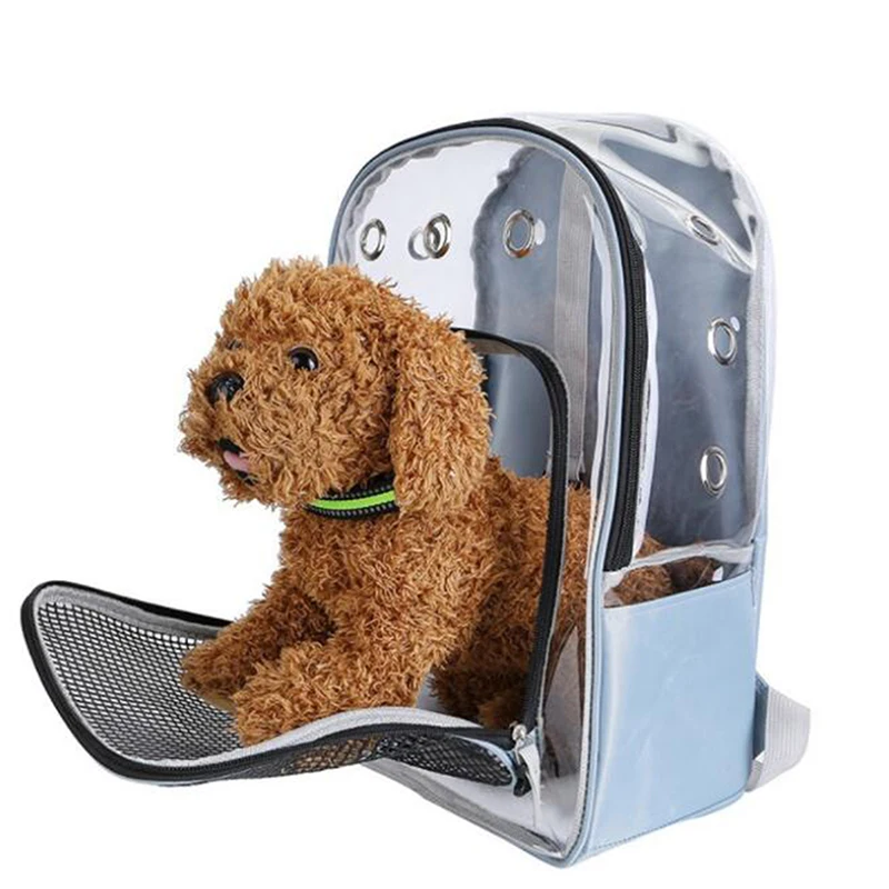 

Воздухопроницаемый портативный рюкзак для домашних животных, уличный дорожный ранец для кошки и собаки, прозрачный рюкзак в космическом ст...