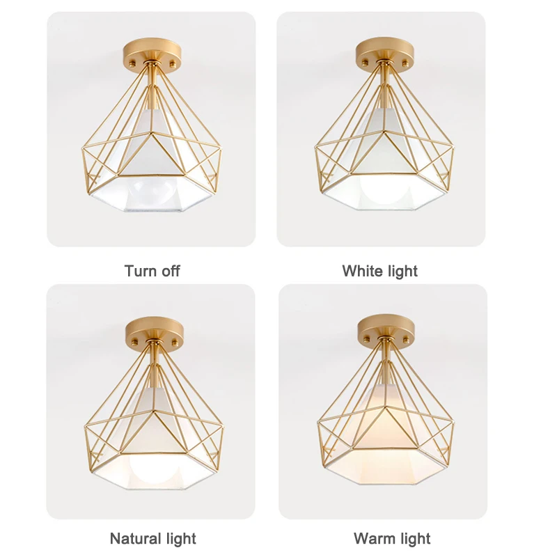 $12.44 Homhi Gold Diamond Ceiling Lights Lamp Luxury Luminaire Living Room Nordic Iron Modern Decoration Salon Bedroom Hallways HZL-006